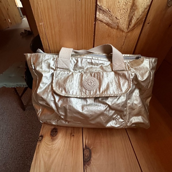 Kipling Metallic Gold Tote Bag - Picture 11 of 14